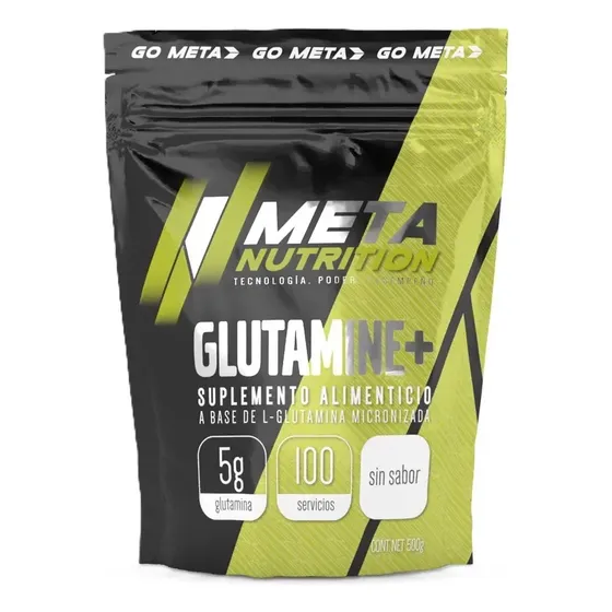 Glutamina Meta Nutrition 500 Gramos 100 Servicios Sin sabor