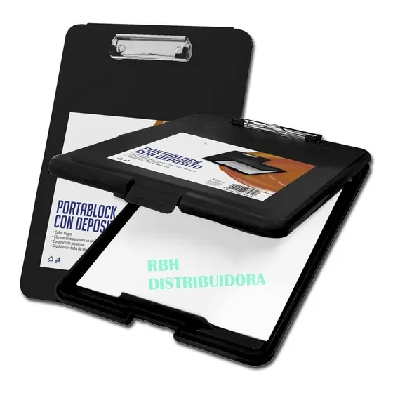 PortaBlock A4 Plastico Ezco Con Deposito Color Negro Artistica Palermo Distribuidor Oficial