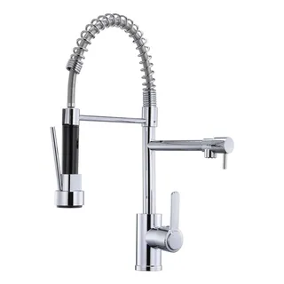 Torneira Gourmet Com Mola Bico Duplo Giratório Flexível 360°