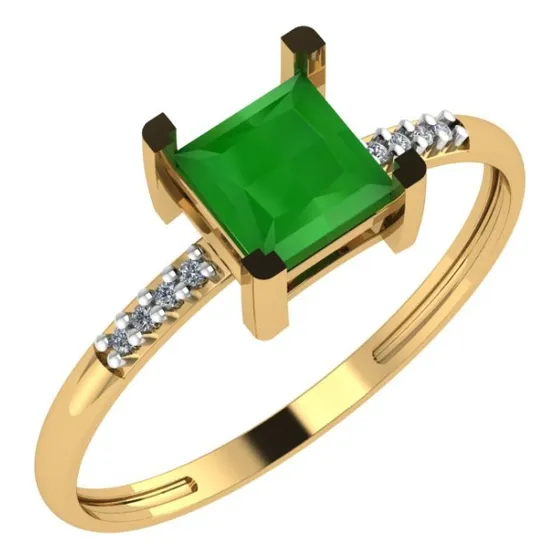 Anel Jade Feito Em Ouro 18k