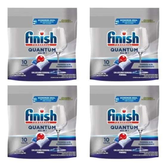 Detergente Finish Powerball Quantum Tablete Louça 40 Unds