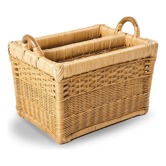 The Basket Lady Cesta Rectangular Mimbre Dividida Para Largo