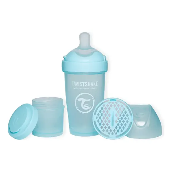 Mamadera Twistshake Double Pro 260ml - Azul Pastel