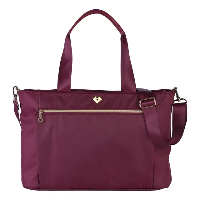 Bolsa Para Laptop Mujer Portafolio Maletín Crossbody Luckyly Color Vino