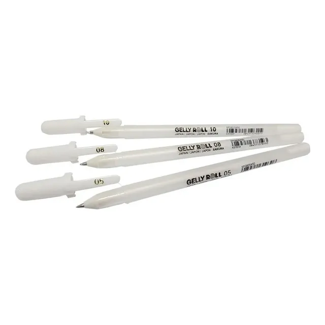 Kit de bolígrafos de gel Gelly Roll White, tamaño Sakura Fine, de grosor medio