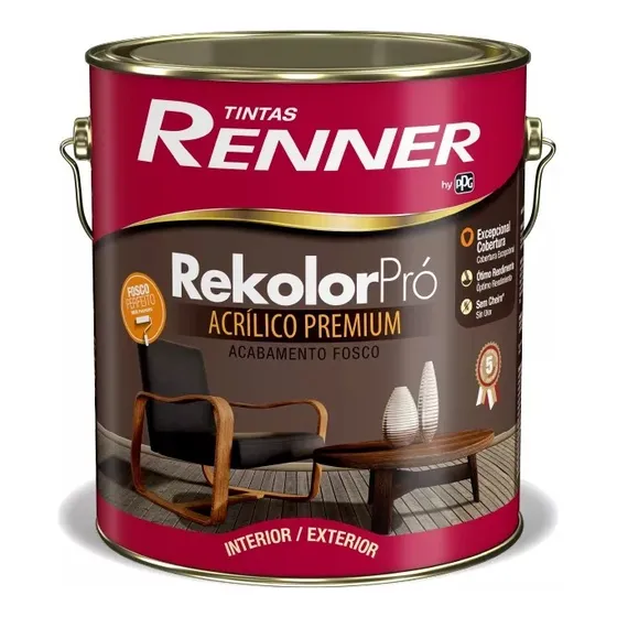 Pintura Rekolor Pro Fosco Renner Interior Exterior 18lt