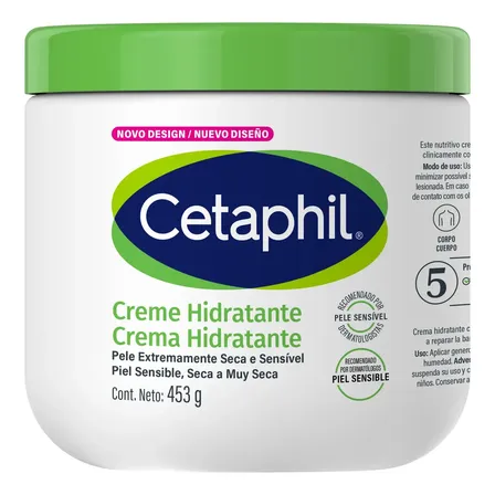 Cetaphil Creme Hidratante Corporal para Pele Seca e Sensível 453g - Hidratação por 48h