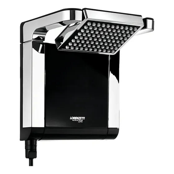 Chuveiro elétrico de parede Lorenzetti Acqua Ultra Star preto-cromado 5500W 127V