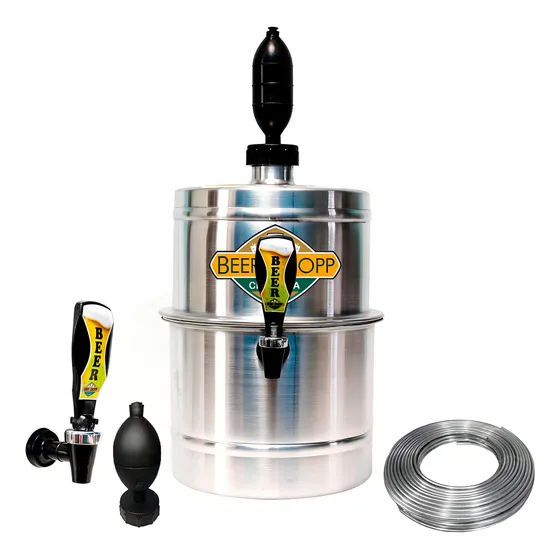Chopeira Doméstica 100% Aluminio 5,1l Cromada Beer Chopp Cor Prateado