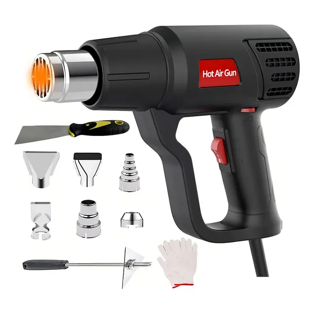 Pistola De Calor Hispeed Qra-qra2 De 2000w Temperatura Regulable 6 Boquillas