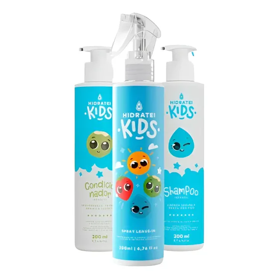 Kit Cuidado Diário Kids Infantil 200ml Fios Limpos E Macios