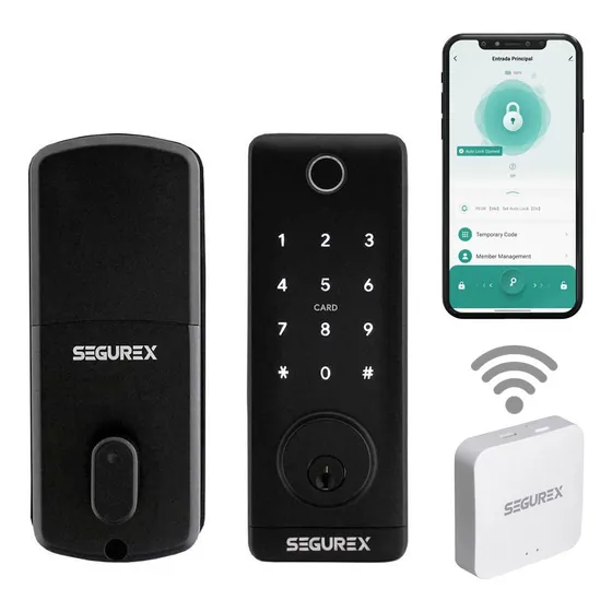 Cerrojo Inteligente Digital T1b Negro Mate + Wifi Tuya Smart