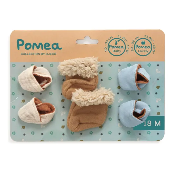 Set 3 Pares De Zapatos De Tela Para Muñeca Bebe Pomea