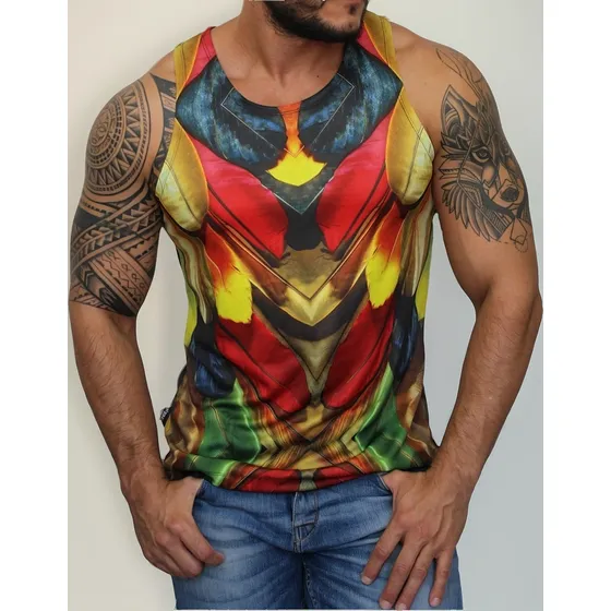 Playera/tank Top Deportiva Estampada Para Hombre, Fenix Fit