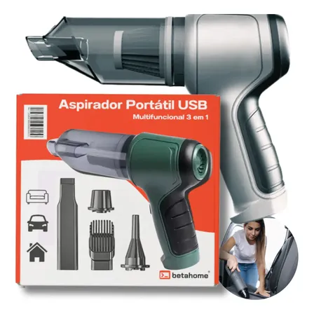 Mini Aspirador de Pó Betahome Portátil 120W USB Soprador Sem Fio 6000Pa Compacto