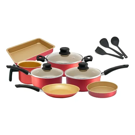 Conjunto De Panelas Antiaderente Cereja Arnix 10 Peças