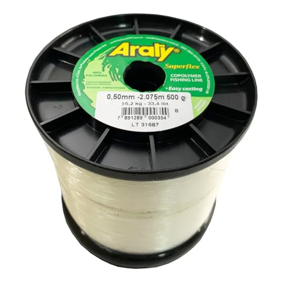 Rollo Nailon Para Pesca Araty Blanco 2075 Metros 0,50mm