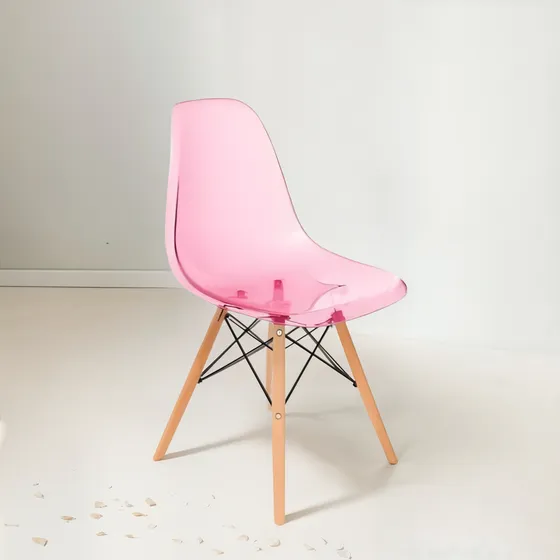 Silla Moderna Tipo Eames Transparente Crystal Para Hogar