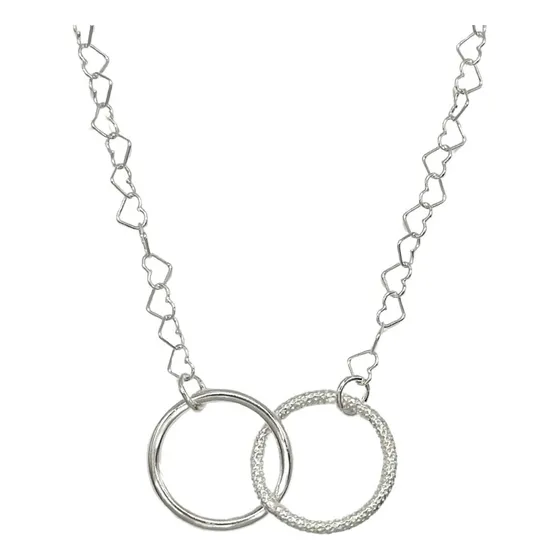 Collar Dama Karma Circulo Con Circones Plata Italiana 925