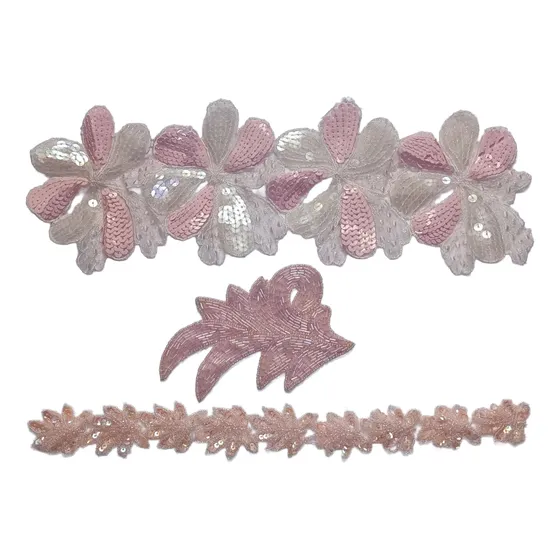 Apliques Bordados Con Lentejuelas, Canutillos Y Mostacillas