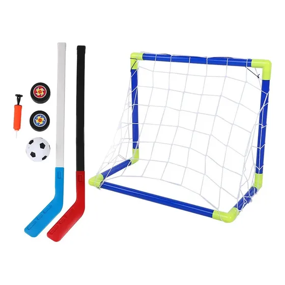 Juego 2 En 1 Equipo De Portería De Hockey Para Niños Color Azul Talle 1