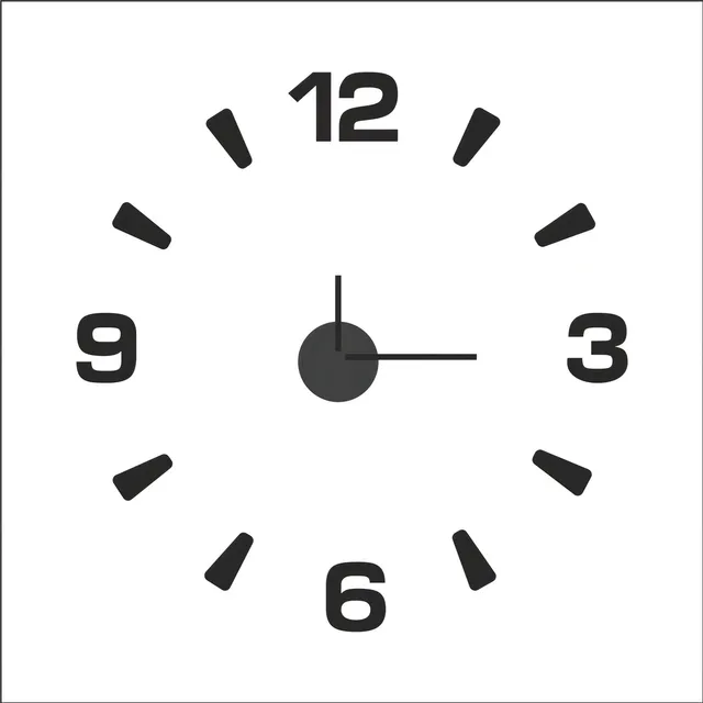 Reloj Pared 3d Mod Minimalista Negro Hasta 90cm Diam Madera