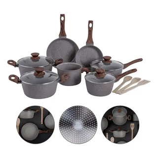 Jogo De Panelas Mimo Style Cook 10 Peças Marmol Vanilla Jogo De Panelas Mimo Style Cook 10 Peças Marmol Vanilla