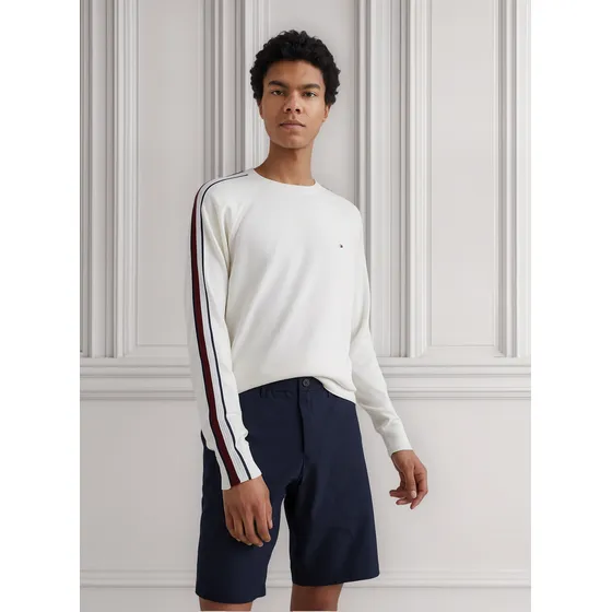 Saco De Manga Raglá Distintiva Hombre Blanco Tommy Hilfiger