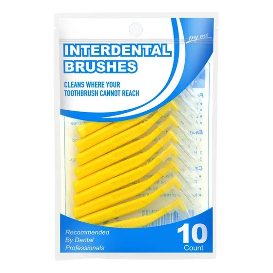 Pack 10 Cepillos Interdentales Curvos Cuidado Higiene Bucal