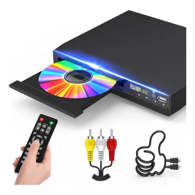 Reproductor De Dvd 1080p Hd Para Tv Hdmi Usb Rca 100-240v