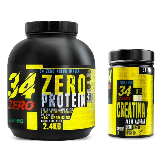 Proteína Isolate 2.4 Kg + Creatina Monohidratada 1 Kg 34 Zer Sabor Chocolate - Moras