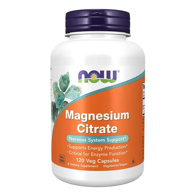 Now Foods Citrato de Magnesio 400mg Biodisponibilidad Superior Altamente Absorbible 120 Caps Veganas
