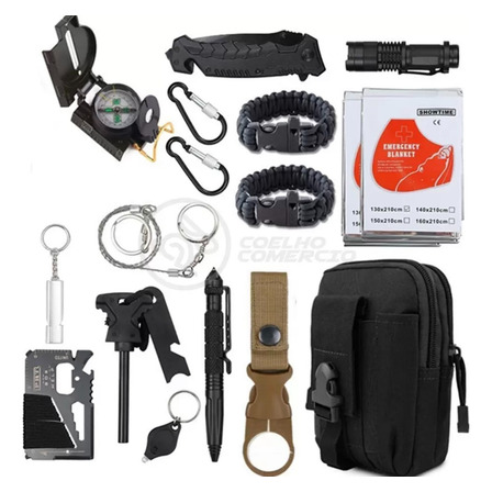 Mini Bolsa Tática Camuflada Com Kit De Sobrevivência Acampar Mini Bolsa Tática Camuflada Com Kit De Sobrevivência Acampar