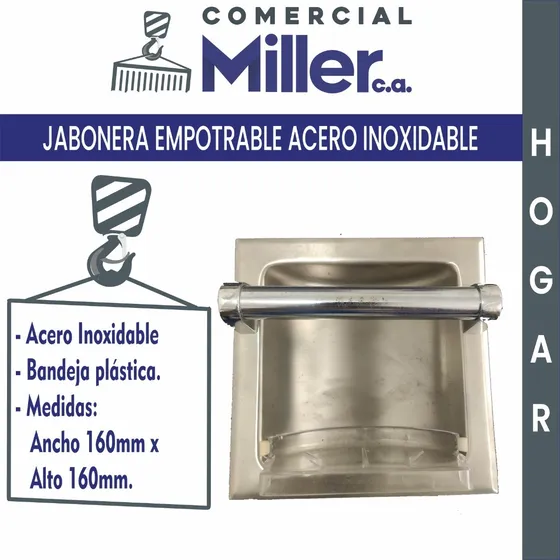 Jabonera / Accesorio Baño Empotrar Acero Inoxidable 