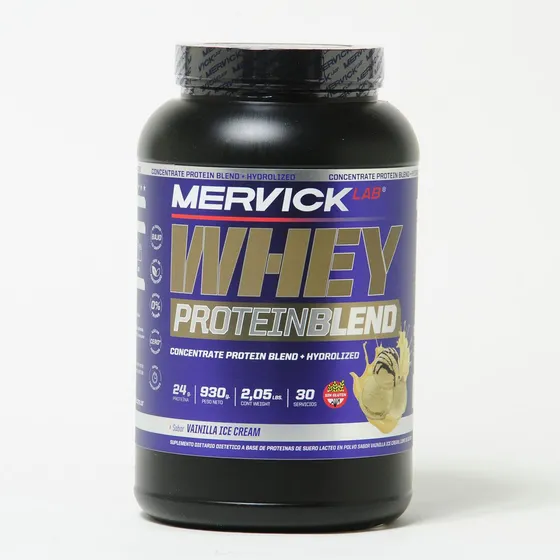 Mervick Lab Whey Protein Real Blend Proteína 930g Sabor Vainilla ice cream