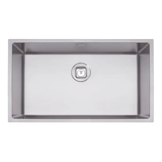 Bacha De Cocina Simple Design Acero Inox 70x40 Tramontina Color Gris