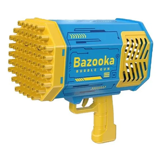Pistola De Burbujas Bazooka Color Azul Acero