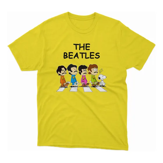 Polera Estampada The Beatles Parodia Snoopy Camino