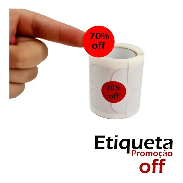 Etiquetas Adesiva Vermelha Desconto Promoção Off De 5% A 75%
