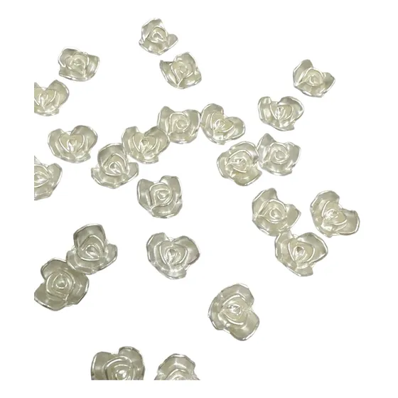 50 Flores Perla Rosas Pasantes 18mm. Hermosas!!
