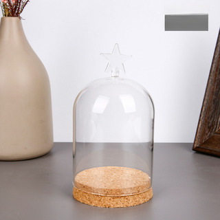 Cúpula De Cristal Con Rosa Eterna Y Base Plana De Tronco Cúpula De Cristal Con Rosa Eterna Y Base Plana De Tronco