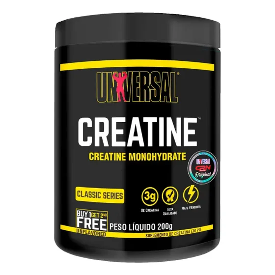 Suplemento em Pó Creatina Universal Nutrition Creatine Pura Sem sabor Pote 200g