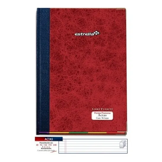 Libro Florete Actas De 96 Hojas Estrella