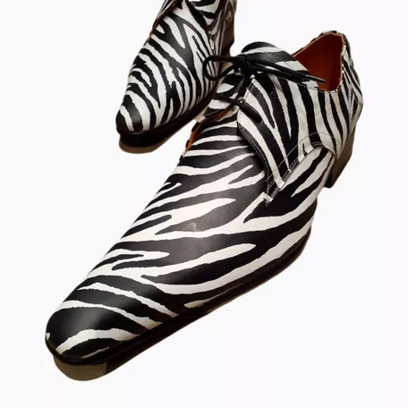   Gales Zebra Zapato Acordonado En Punta Priamo Italy