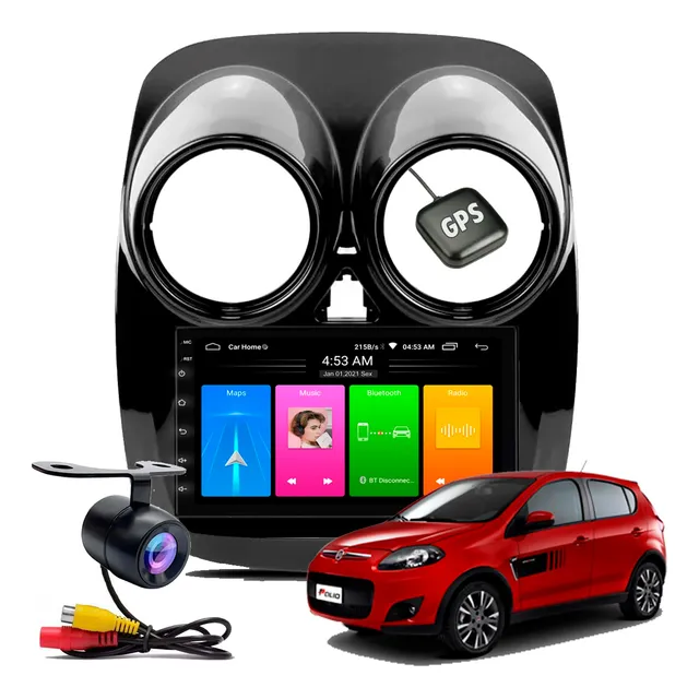 Kit Multimidia Android Palio Attractive 2012 A 2017 Moldura