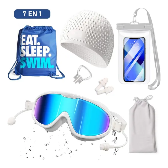 Goggles Y Gorro Kit De Natacion Para Adultos Protección Uv