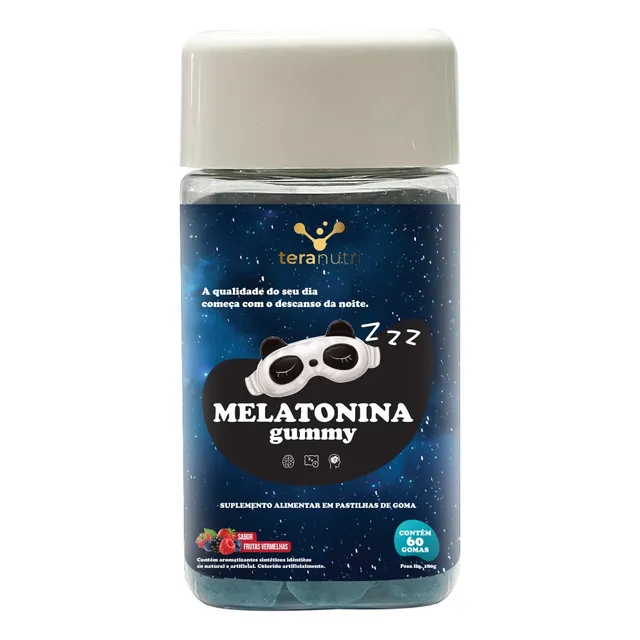 Melatonina Gummy 60 Gomas Frutas Vermelhas Tera Nutrition