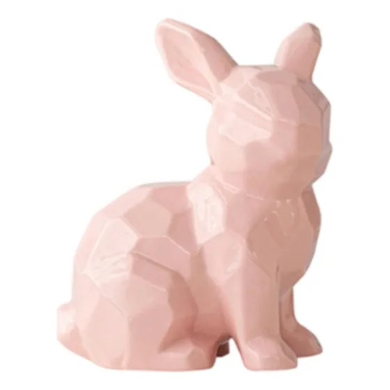 Figura De Conejo De Pascua, Decoración De Escritorio, Rosa