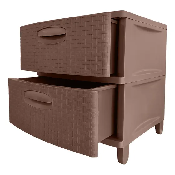 Gavetero  Plástico Tipo Rattan 2 (dos) Niveles Duraplast