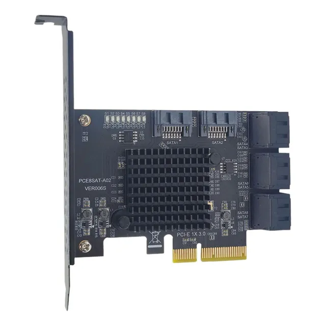 I Tarjeta De Expansión Sata3.0 6gbps Pci E 4x A 8 Puertos
